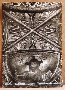 Cefalù - Cattedrale - interno (particolare dei mosaici) [grande, b/n, viaggiata] - Foto 1 di 1