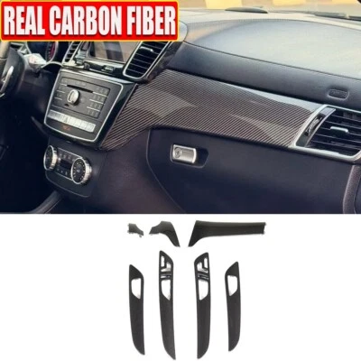 7 ШТ. НАСТОЯЩАЯ УГЛЕРОДНАЯ внутренняя отделка панели центральной консоли для Benz GLE43 GLE63 15-19 - Изображение 1 из 4