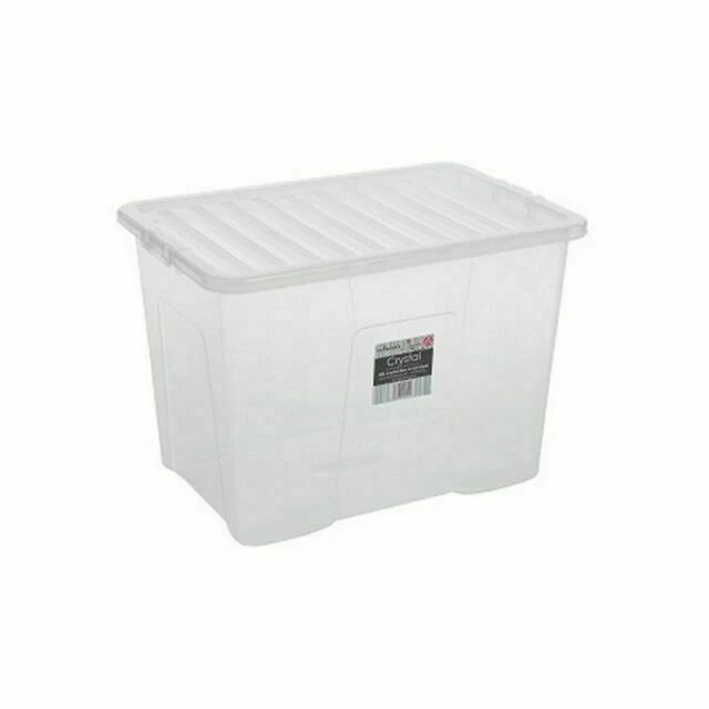 Wham Crystal 80L Storage Box With Lid - Clear