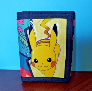 Pokemon Canvas Trifold Wallet All Over Print Pikachu & Friends - Picture 1 of 4