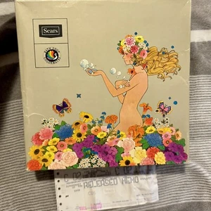 Vintage 1977 Sears Flower Child Box with NEW Colormate Shower Draperies Curtains - Picture 1 of 7