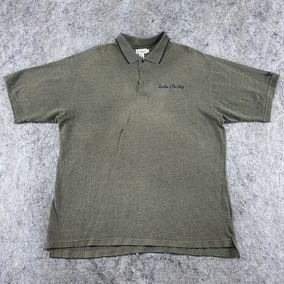 VINTAGE B. Camisa Polo Line Para Hombre 2XL XXL Verde Brezo Logo Manga Corta Años 90 Foto 1 de 4