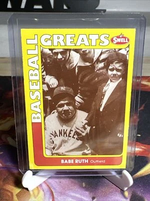 BABE RUTH - MLB HOF - 1991 SWELL BASEBALL GREATS - CARD # 124 - NEW YORK YANKEES - Image 1 of 2