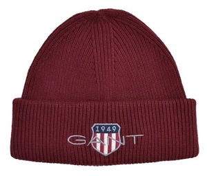 GANT - STRICKMÜTZE MÜTZE ARCHIVE SHIELD COTTON BEANIE - ROT - NEU - Bild 1 von 1