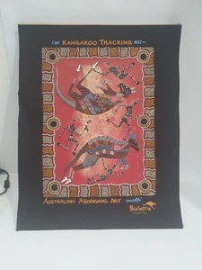 Bulurru Kangaroo Tracking, Silkscreen Fabric, Australian Aboriginal Art, Malla - Picture 1 of 3