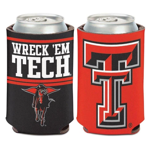 Texas Tech Red Raiders 12oz Slogan Can Cooler [NEW] Beer Coozie Koozie Drink Cover
