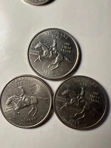 (3) set of 1999-Washington Qtr. ST. Of Delaware. Good condition,Error. “DD” New - Picture 1 of 10