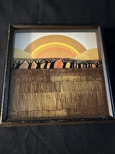 Vintage VIRGIL THRASHER 1974 770 Rainbow 3D Shadow Box Art Lucid Lines 1970s - Picture 1 of 11