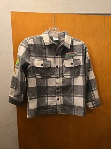 Nickelodeon S: 6-7 Teenage Mutant Ninja Turtles Gray Plaid Shacket Shirt Jacket - Picture 1 of 5