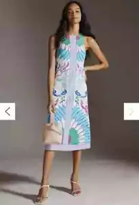 Anthropologie Maeve Deco Midi Dress Embroidered Size MEDIUM NWT! - Picture 1 of 4