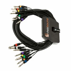 8-Way 3m 6.35mm 1/4" Mono Jack to Jack Unbalanced Loom / Patch Multicore Cable - Picture 1 of 4