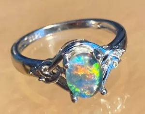Opal Ring Genuine Natural Australian Triplets "A" Grade - Sizes from 6 to 10 US - Foto 1 di 31