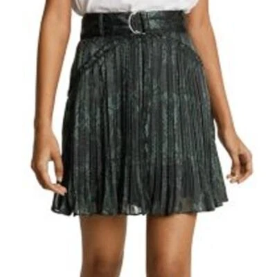 Reiss Orielle Snake Print Mini Skirt Black Print Women's Size 10 New With Tags Foto 1 de 4