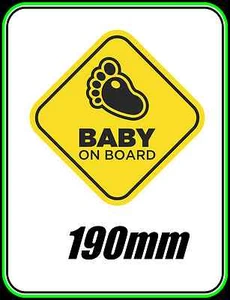 BABY ON BOARD WINDOW CAR BUMPER STICKER KIDS FAMILY WARNING CHILD SAFETY 190mm - Bild 1 von 6
