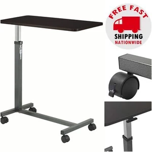 Overbed Table Tray Hospital Bed Rolling NonTilt Adjustable Height Food Cart Desk - Picture 1 of 10