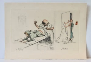 GASTON HOFFMANN - FRANZÖSISCHER KÜNSTLER - L'intrus - um 1950 Original Lithographie - Bild 1 von 4