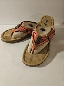 Minnetonka Moccasins Slip-On Salmon Leather Sandals Size 9 - Picture 1 of 5