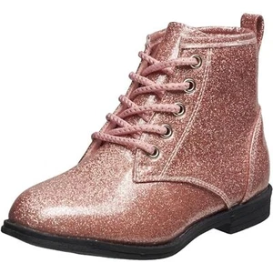 Lucky Brand Girl's Kristen Cute Fashion Glitter Ankle Combat Boot 9 Toddler - Picture 1 of 3