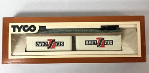 Vintage TYCO HO Scale Train 1970s Sea Land Container Flat Car 352 B Original Box - Imagen 1 de 21