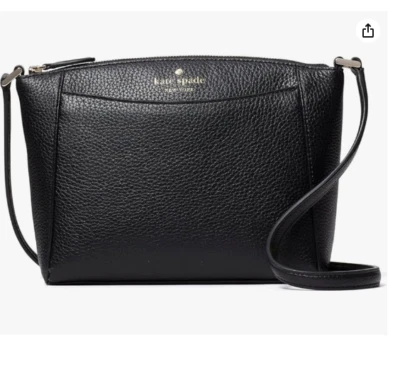 Kate Spade Monica Pebbled Leather Crossbody Bag Purse black WKR00258 - Image 1 of 4