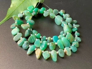 Chrysoprase gemstone matte finished beads size 10-5 mm 16 inches strand S-54 - Picture 1 of 5