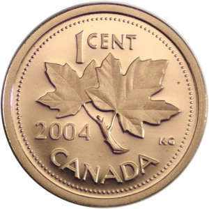 2004 CANADA ONE 1 CENT PROOF PENNY HEAVY CAMEO COIN - Picture 1 of 2