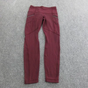 Lululemon Leggings Damen 6 burgunderrot hoher Bund Reißverschluss Tasche eng sportlich - Bild 1 von 9