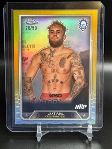2024 Topps Chrome Boxing Jake Paul Gold Refractor /50 - Picture 1 of 2