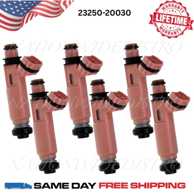6x Inyectores de combustible Denso OEM para Toyota Camry 2004-2006 3,3 L V6 23250-20030 Foto 1 de 4