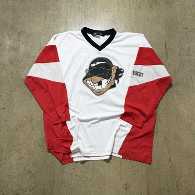 VINTAGE Black Biscuit Shirt Mens 3XL Mesh Hockey Jersey No 27 Made in USA 90s - Image 1 of 4