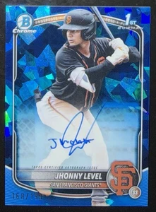 JHONNY LEVEL 1ST AUTO /199 2025 BOWMAN CHROME SAPPHIRE - Picture 1 of 2