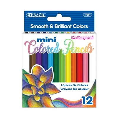 BAZIC 12 Mini Colored Pencils, Set for Art Drawing Sketching, 24-Pack - Image 1 of 4