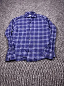 Peter Millar Shirt Mens Large Blue Plaid Button Down Long Sleeve Casual Flannel - Picture 1 of 6