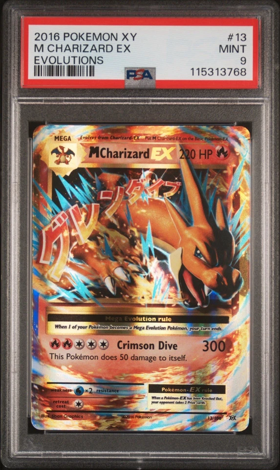 Pokemon Mega M CHARIZARD EX 13/108 XY Evolutions Holo Ultra Rare PSA 9 - Image 1 of 3
