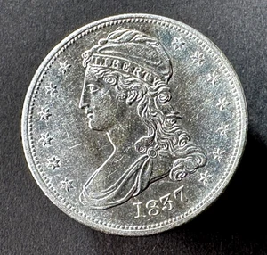 1837 Capped Bust Half Dollars Reeded Edge  50 Cents on Reverse Ungraded - Picture 1 of 15