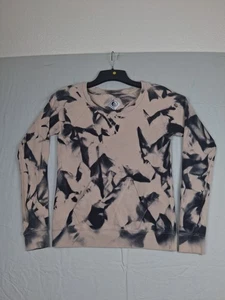 Volcom Sweater Womens Small 4/6 Pink Mauve Black Tie Dye Y2k 90s Skate Wide Neck - Picture 1 of 6