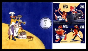 2753A 29c Stamps (Se-Tenant) (1993) CIRCUS ACTS FDC FROM THE GLAD CACHETS !!! - Picture 1 of 2