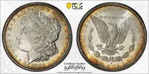 US 1882-S SAN FRANCISCO MORGAN SILVER DOLLAR PCGS MS64 Rainbow Toned - Picture 1 of 1