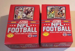 1990 SCORE FOOTBALL SERIES 1 WAX BOX 36 PACKS LOT OF 2 BOXES - Picture 1 of 7