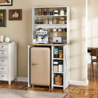 6-Tier Mini Fridge Cabinet Fridge Stand with Storage Freestadning Bakers Rack - Image 1 of 4