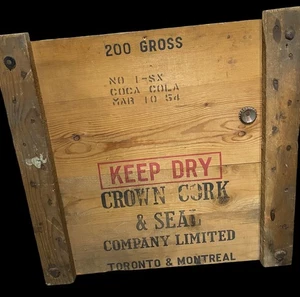 VTG Advertising of the Crown Cork & Seal of Coca-Cola Bot. Caps Boxside Wall Art - Picture 1 of 7