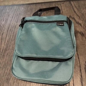 L.L. SEMINUEVO BOLSA DE VIAJE BEAN PEQUEÑA VERDE TOILETTE MUTI BOLSILLO PERCHA COMPACTA - Imagen 1 de 6