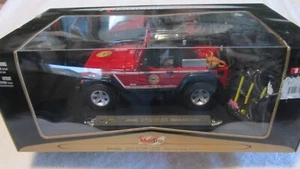MAISTO 1/18 SCALE DIECAST JEEP WRANGLER RUBICON BRUSH FIRE UNIT - Picture 1 of 4