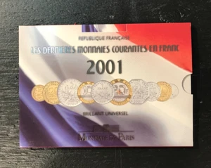 2001 Monnaie de Paris France 10 coins set - Last Franc collection BU - Bild 1 von 4