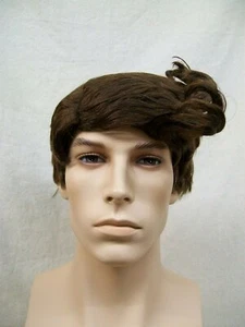 Brown Traveling Man Wig Where's Waldo Wally Ace Ventura Pet Detective Weatherman - Picture 1 of 12