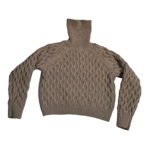 Maglione donna H&M marrone taglia small grosso cropped girocollo crop - Foto 1 di 11