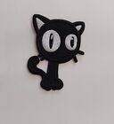 Black Cat Iron On Patch Embroidery 80'S Rock Pop Culture Punk New Free Postage