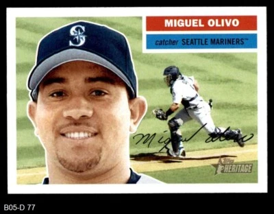 2005 Topps Heritage #77 Miguel Olivo Mariners 8 - NM/MT - Image 1 of 2