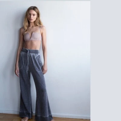 Pantalones de salón Free People acogedores geniales zafiro oscuro medianos M nuevos con etiquetas Foto 1 de 3