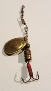 Señuelo de pesca vintage Mepps 1 Aglia patente francesa británica pendiente de EE. UU. 1,5" latón - Imagen 1 de 8